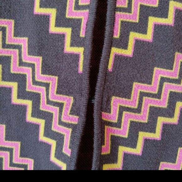 Milly zigzag chevron knit cardigan short sleeves long sweater size Small - Picture 6 of 10